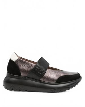 Wonders Mary Jane Platform Slip On - Black