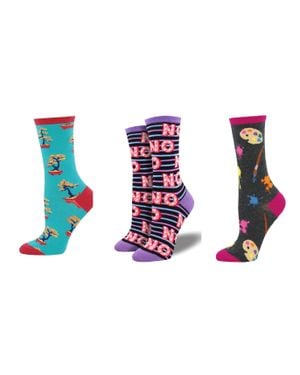 Socksmith Zen Bonsai & No & Painter's Palette Socks - Black