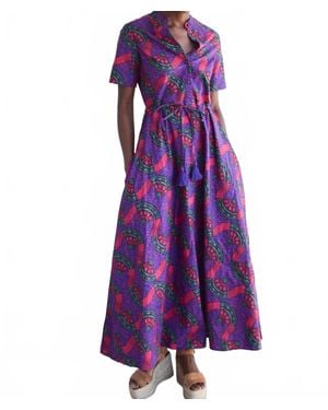 Never A Wallflower Kelli Short Sleeve Maxi Dress - Purple