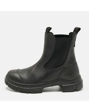 Ganni Rubber City Ankle Boots - Black