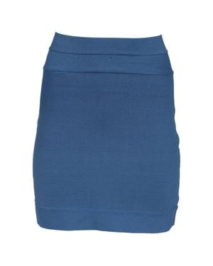 Hervé Léger Fitted Mini Skirt - Blue