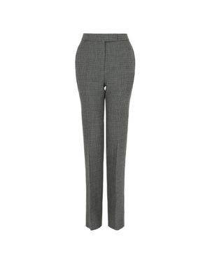 Ferragamo Houndstooth Wool Pants, Brand Size 38 Us - Gray