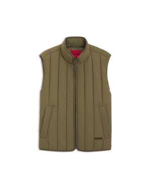 HUGO Lightweight Gilet With Vertical Quilting - Green