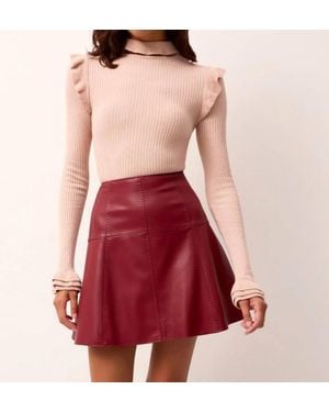Marie Oliver Crawford Vegan Leather Mini Skirt - Red