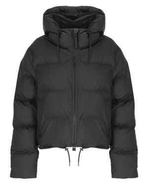 Rains Alta Puffer Quilted Hooded Short Down Jacket - Black
