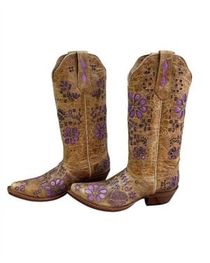 Johnny Ringo A. Bison Orchid Pointed Toe Western Boots - Brown