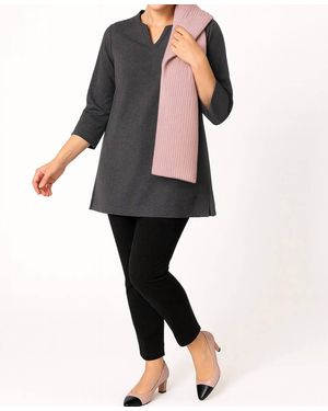 SHANNALEE Double Fabric Front Tunic - White