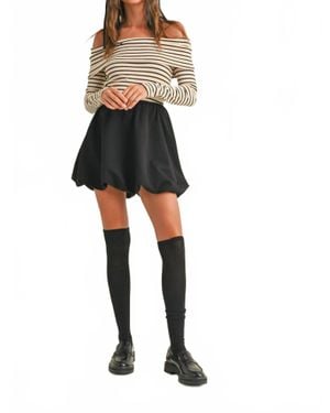 Miou Muse Bubble Bottom Mini Skirt - Black