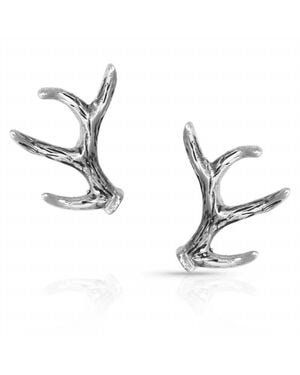 Montana Silversmiths Sterling Sweet Antler Earrings - Metallic
