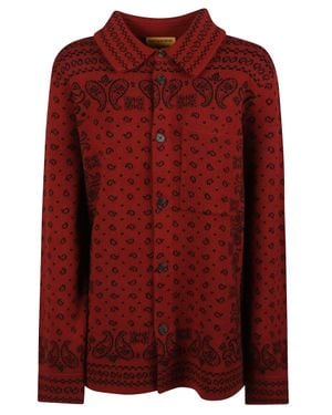 Guest In Residence Wild Rag Patterned Cashmere Shirt - Red