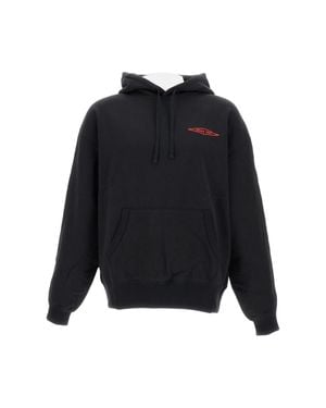 Junya Watanabe Oversized Hoodie With Dual-Sided Hood And Embroidered Logo - Black