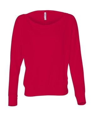 Bella Canvas Flowy Off Shoulder Long Sleeve Tee - Red