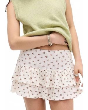 Loucia Summer Lovin' Pointelle Tiered Mini Skirt - White