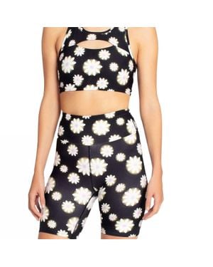 Nicole Miller Cut Out Racerback Sports Bra - Blue