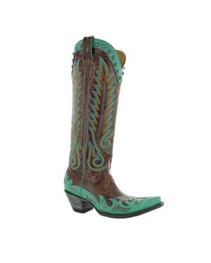 Old Gringo Nevada Heavier Brass Western Boot - Green