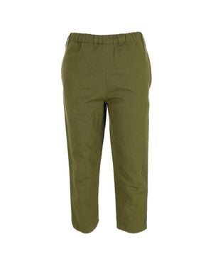 Marni Elastic Waistband Cropped Pants - Green