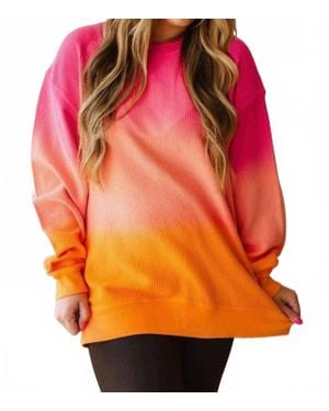 MOON RYDER Ombre Corded Sweatshirt - Orange