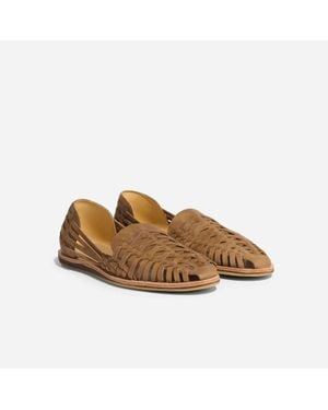 Nisolo Huarache Sandal Leather Round Toe Slip On Gal1808 - Brown