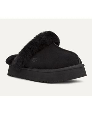 UGG Disquette 1122550-Blk Slipper Suede Platform Shoes Rhs9101 - Black
