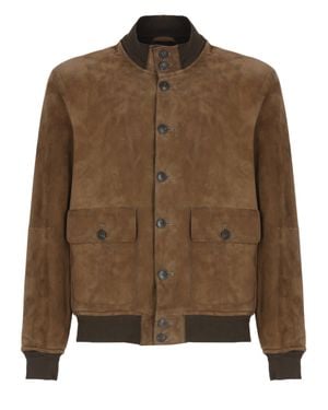 The Jack Leathers Riverside Suede Leather Jacket - Brown