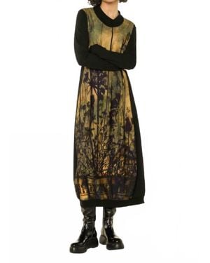 BEATE HEYMANN Long Sleeve Print Dress - Green