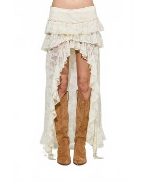 Baevely By Wellmade Boho Tiered Skirt - Natural