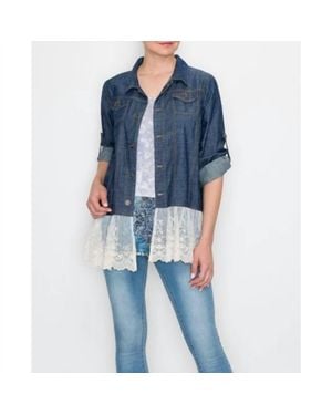 Origami Jewellery Denim Jacket - Blue