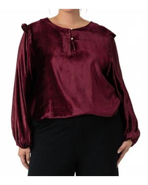 Emily Lovelock Hazel Long Sleeve Top - Red