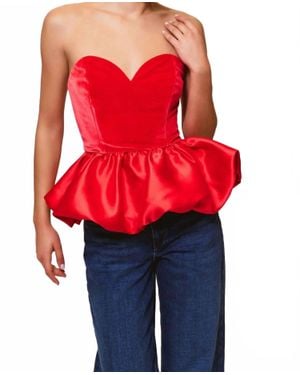 Hutch Velvet Castan Top - Red