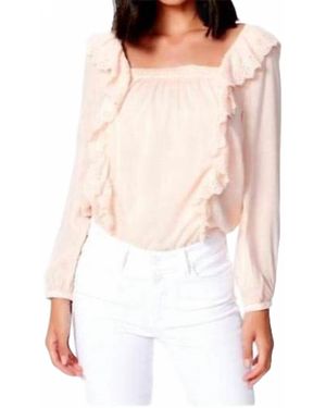 PAIGE Brylen Squareneck Eyelet Ruffle Top - White