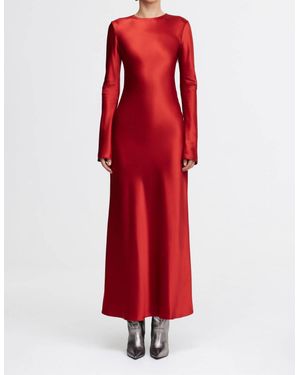 coral midi dress with sleeves Ulla Johnson Elowyn Fringe Midi Dress
