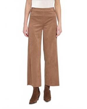 Lyssé Vionette Vegan-Suede Wide Leg Trouser - Natural