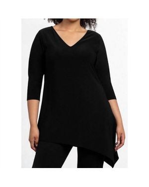 Sympli Reversible Angle 3/4 Sleeve Top - Black