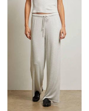 PERFECTWHITETEE Maddie Brushed Waffle Drawstring Pant - Gray