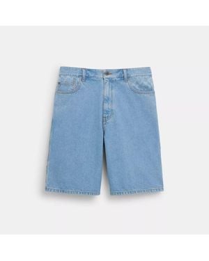 COACH Signature Denim Shorts - Blue