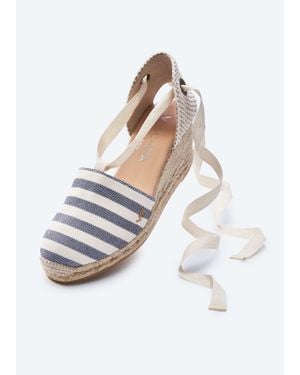 VISCATA Escala Canvas Espadrille Wedges - White