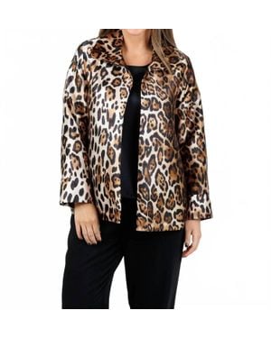Caroline Rose Leopard Print Jacket - Black