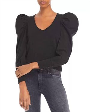 Nation Ltd Jenna Cuffed Combo Tee Top - Black