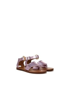 Franco Sarto Ruth Thong Metallic Ankle Strap Sandals Gal1179 - Pink