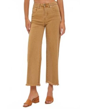 Risen Crop Wide Leg Pants - Natural