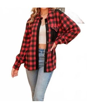 Hailey & Co Let's Go Bison Shirt Jacket - Red