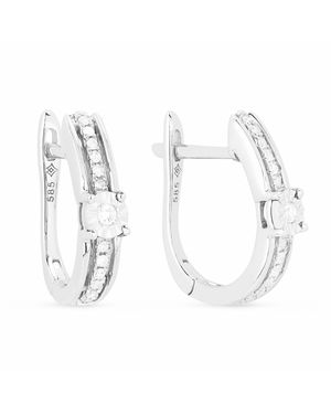 SSELECTS 0.13Ct Diamond Hoops Earrings - White