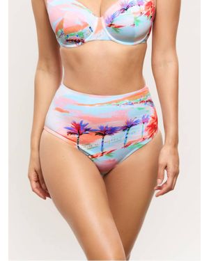 Empreinte Croisette High-Waisted Bikini Bottom - Blue