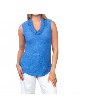 Sno Skins Cowl Neck Sleeveless Top - Blue