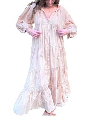 Pearl & Caviar Daphne Long Sleeve Maxi Dress - Pink