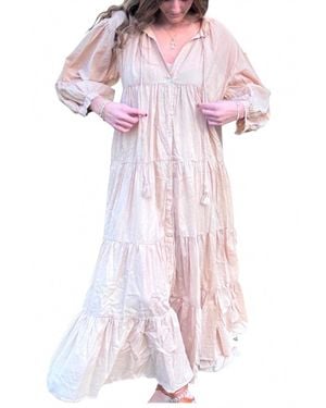 Pearl & Caviar Daphne Long Sleeve Maxi Dress - Pink