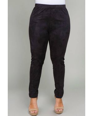 See And Be Seen Faux Suede Plus Legging - Black