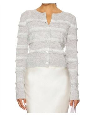 LoveShackFancy Claralise Button Front Cardigan - Gray