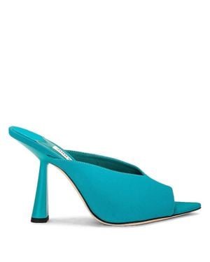 Jimmy Choo Maryanne 100 Lycra Pointed-Toe Mules, Brand Size 36.5 Us - Blue