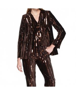 Vilagallo Dazzling Sequined Blazer - Black